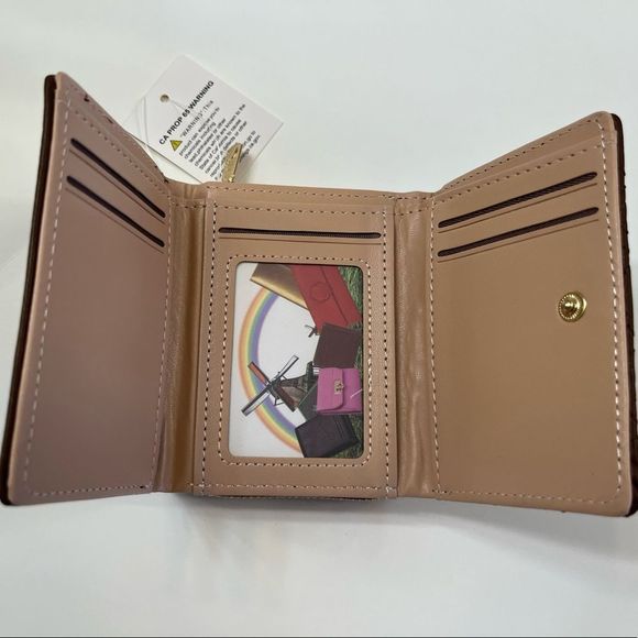 Quilted Studded Love Wallet - Dark Brown - Gift Idea - Picture 6 of 7